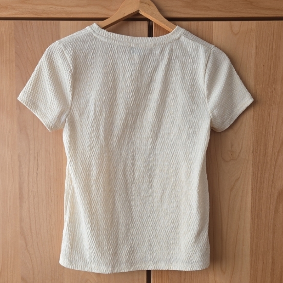 Anthropologie Cream Textured Top, XS, Casual Chic, Neutral - Picture 6 of 6